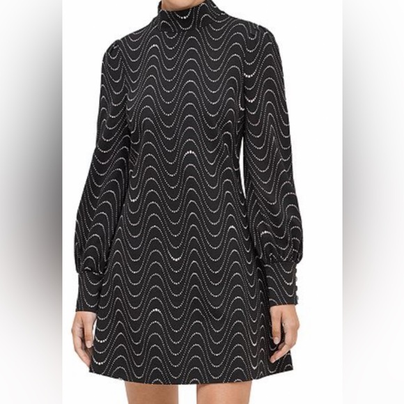Size medium black Kate Spade Wavy Dot Ponte dress - Picture 4 of 4